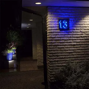 3d levou iluminada casa números sinais iluminado backlit aço inoxidável casa números para casa sinal