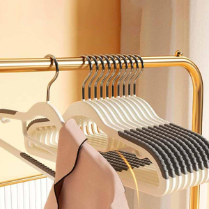 Organizador de Armario Ahorrador de Espacio, Perchas Antideslizantes con Franja de Goma Mejorada, Perchas para Pantalones Secos y Mojados, Perchas de Plástico - Product Image 5