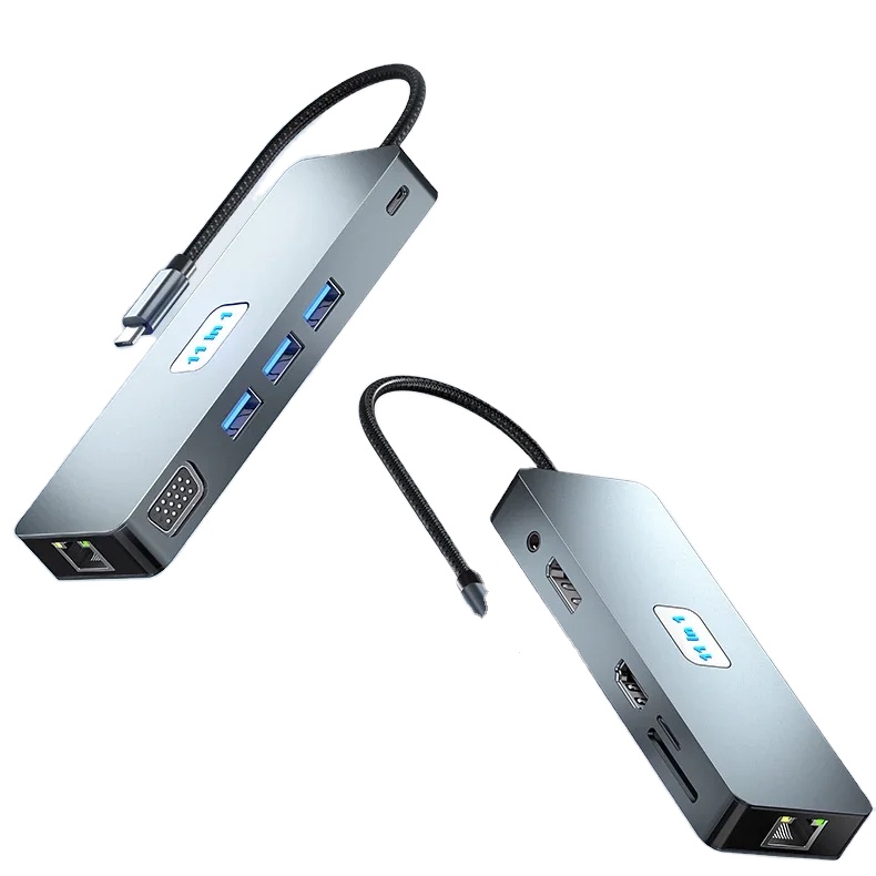 11 Ports Pd Charging Usbc Hub Rj45 Gigabit Ethernet c Sd Tf 11 in 1 Usb c Hub