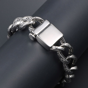 European American Men's <b>Cross</b> Bracelet Tibetan <b>Silver</b> Chain Hip Hop Jewelry Gift CE145 - Product Image 4