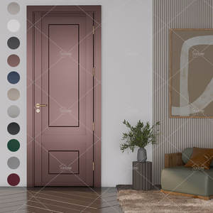 Coctelera francesa de <span class=keywords><strong>2</strong></span> paneles puertas interiores Casa de residencia puerta interior de madera prehung puertas internas negras insonorizadas - Product Image 3