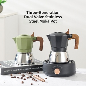 <span class=keywords><strong>Cafetière</strong></span> Moka en acier inoxydable à double valve, machine à expresso <span class=keywords><strong>italienne</strong></span>, <span class=keywords><strong>cafetière</strong></span> à poser sur le poêle pour <span class=keywords><strong>2</strong></span> <span class=keywords><strong>tasses</strong></span>, <span class=keywords><strong>cafetière</strong></span> à double sortie - Product Image 1
