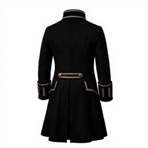 <b>Men's</b> Winter Frock Coat Style Outerwear Wool Blend Long <b>Overcoat</b> with Stand Collar for Outdoor Wear - Product Image 2
