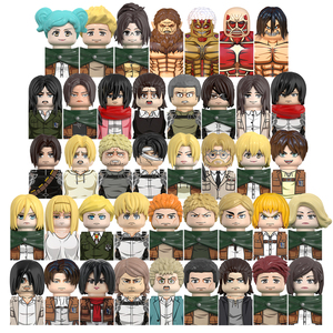 WM AOT Anime Eren Jaeger Armin Levi Mikasa Ackerman Bestia Titán Colosal Blindado <span class=keywords><strong>Annie</strong></span> Leonhart Mini Bloques de Construcción Juguetes para Niños - Product Image 1