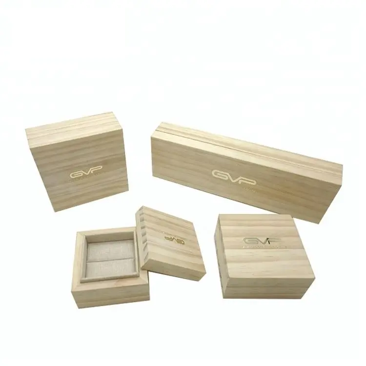 Caixa de joias de madeira de pinha luxuosa, capas para anel de pingente pulseira