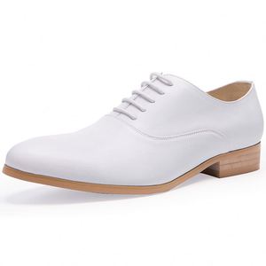 Zapatos de Cuero Blancos de Primera Calidad, Zapatos Formales de Negocios para Hombre, Zapatos de Vestir para Boda, Zapatos que Aumentan la Estatura - Product Image 2
