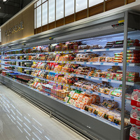 Équipement de réfrigération à système de refroidissement à distance / enfichable, Réfrigérateur à légumes, Réfrigérateur à boissons, Vitrine réfrigérée ouverte multi-niveaux