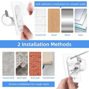 Supports de <span class=keywords><strong>Tringle</strong></span> <span class=keywords><strong>à</strong></span> Rideaux Sans Perçage, Fixation Adhésive Robuste pour Tringles, Crochets Adhésifs pour Chambre <span class=keywords><strong>à</strong></span> Coucher, Salle de Bain, Salon - Product Image 6