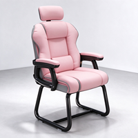 Chaise d'ordinateur, chaise de gaming, chaise de bureau, chaise de streaming en direct en cuir PU, ergonomique avec support lombaire et dossier inclinable réglable