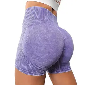 Celana olahraga wanita tiga menit sejuk cepat kering olahraga lari Yoga Smiley pantat persik ramping mulus