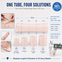 Protector de Dedos SEBS con Doble Abertura y Perforaciones, Separador de Dedos para Juanetes, Tubo Hidratante sin Adhesivo con Ajustador