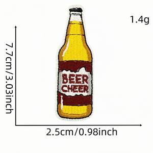 Patch brodé créatif thermocollant sur le thème de la bière pour la décoration DIY - Product Image 2