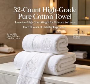 Tapis de bain en coton blanc pour hôtel, anti-décoloration, résistant aux taches, avec logo personnalisé, en jacquard, serviettes de toilette, tapis de bain, ensembles de serviettes de toilette, fournitures hôtelières - Product Image 5