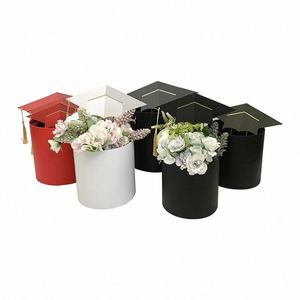 Graduation Fresh Flower <b>Box</b> <b>Hat</b> Hug Bucket Three-Piece Set Handcrafted with Stamping Technique Bucket <b>Box</b> Elegant Gift <b>Box</b> - Product Image 5