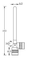 Antena Omnidireccional de Goma con Conector BNC Macho para Dispositivos de Comunicación Inalámbrica