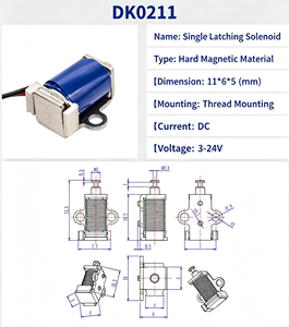 โซลินอยด์แบบดึง-ดันขนาดเล็ก รุ่นต่างๆ 3v 6v 12v 24v DC พร้อมโครงยึดแบบเดี่ยว - Product Image 3