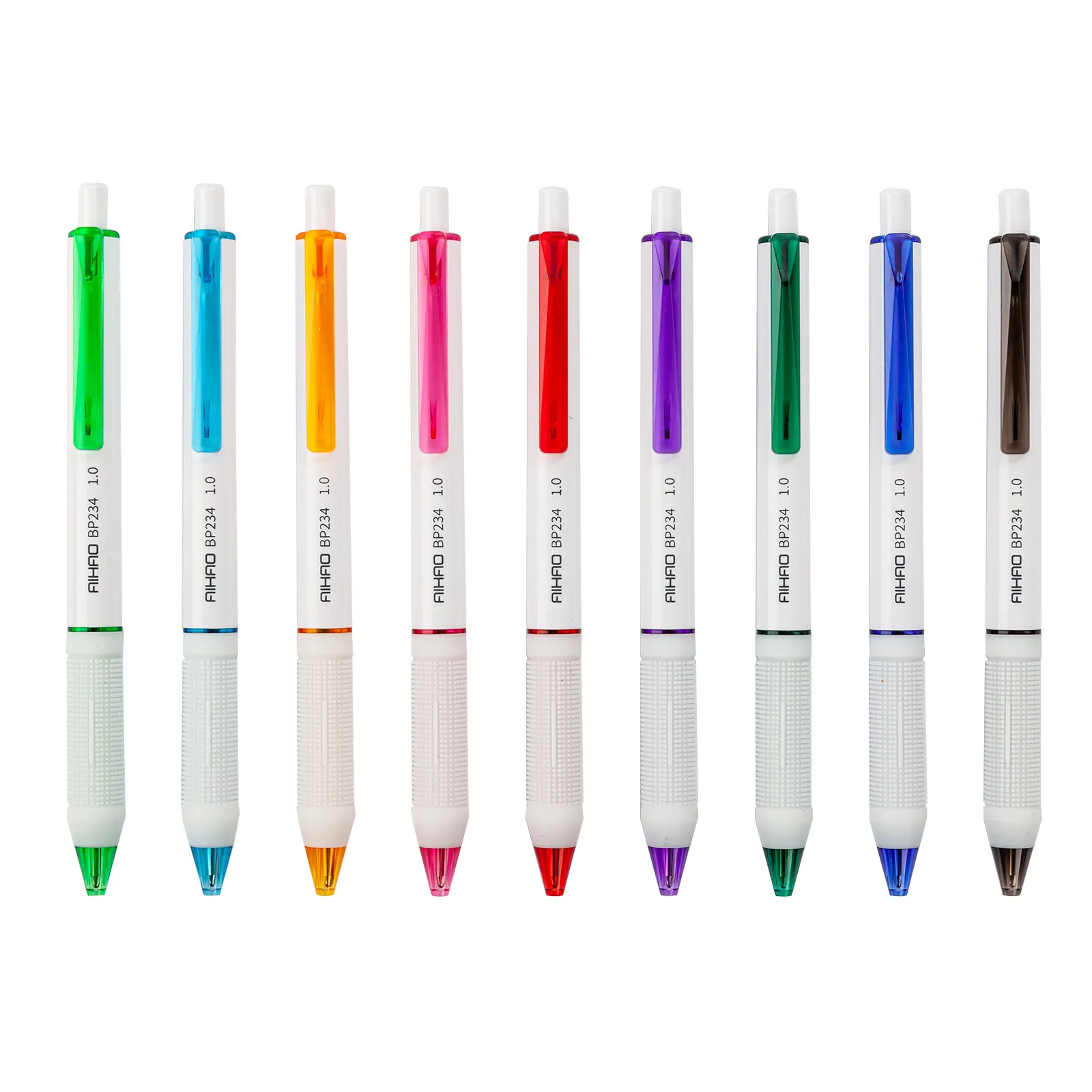 חידוש הטוב ביותר וזול 9 אופנה צבעים גרגירי עיסוי אחיזת אישית כדורי עט