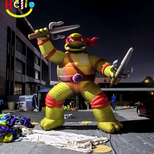 Tortuga Guerrero Inflable Gigante con Doble Espada Sai y Máscara Roja, Mascota de Superhéroe para Eventos de Cómics - Product Image 1