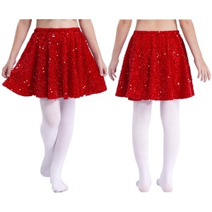 Girls Sequin <b>Skirt</b> Sparkly Mini <b>Skirt</b> Flared <b>Elastic</b> <b>Waist</b> Dance <b>Skirt</b> for Kids Birthday Party Christmas Stage Shows Custom - Product Image 2