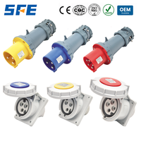Prise industrielle SFE robuste IP44 4 broches 32A 380V-415V étanche en cuivre et nylon avec prise CE pour distribution d'énergie en atelier