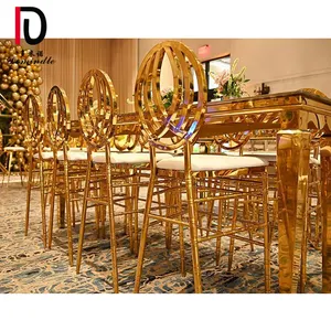 Simple Style Luxury Gold Stainless Steel Cocktail Round Back Bar Stool