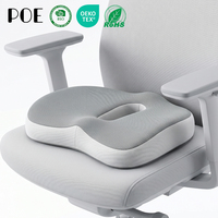 Coussin de siège en mousse à mémoire de forme pour le coccyx, confortable pour fauteuil roulant et siège de voiture, avec housse antidérapante pour soulager les douleurs du coccyx