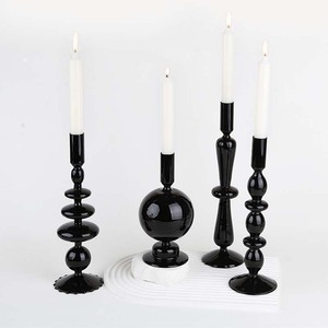 Nordic Candlestick Black 4-teiliges Set Kerzenhalter Kerzenhalter Glas kerzenhalter für Tisch dekoration - Product Image 1