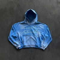 Sweat-shirt à capuche zippé en molleton imprimé, viscose et polyester, coupe ample, style rétro sombre, marque de mode européenne