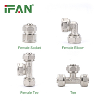 IFAN PRO Usine Fournitures Raccords à Compression en Laiton Tuyaux Plomberie Laiton Accessoires pour Tubes PEX Raccords à Compression PEX en Laiton