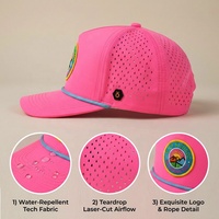 Gorra de Golf Personalizada con Logotipo, de Secado Rápido, Impermeable, con Orificios Perforados por Láser, Gorra de Béisbol de 5 Paneles con Orificios Cortados por Láser