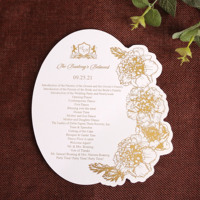 Menús de Boda con Temática Floral y Tarjetas de Programación de Boda con Diseño e Impresión Personalizados