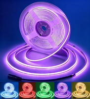 Bande LED COB RGB 24V 12mm 1080 LED/M à changement de couleur, sans points, sans scintillement, auto-adhésive pour armoire