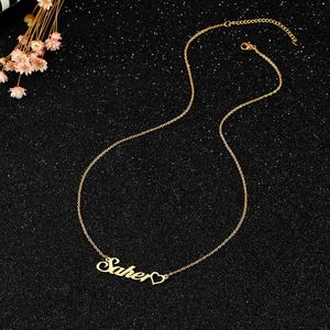 <b>Custom</b> Design Gold Stainless Steel <b>Name</b> <b>Necklace</b> 18K Gold Gold Plated Personalized Pendant Jewelry - Product Image 3