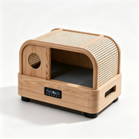 Lit pour chat intelligent avec circulation d'eau, refroidissement et chauffage, auvent semi-fermé en forme d'arche, écran tactile LED