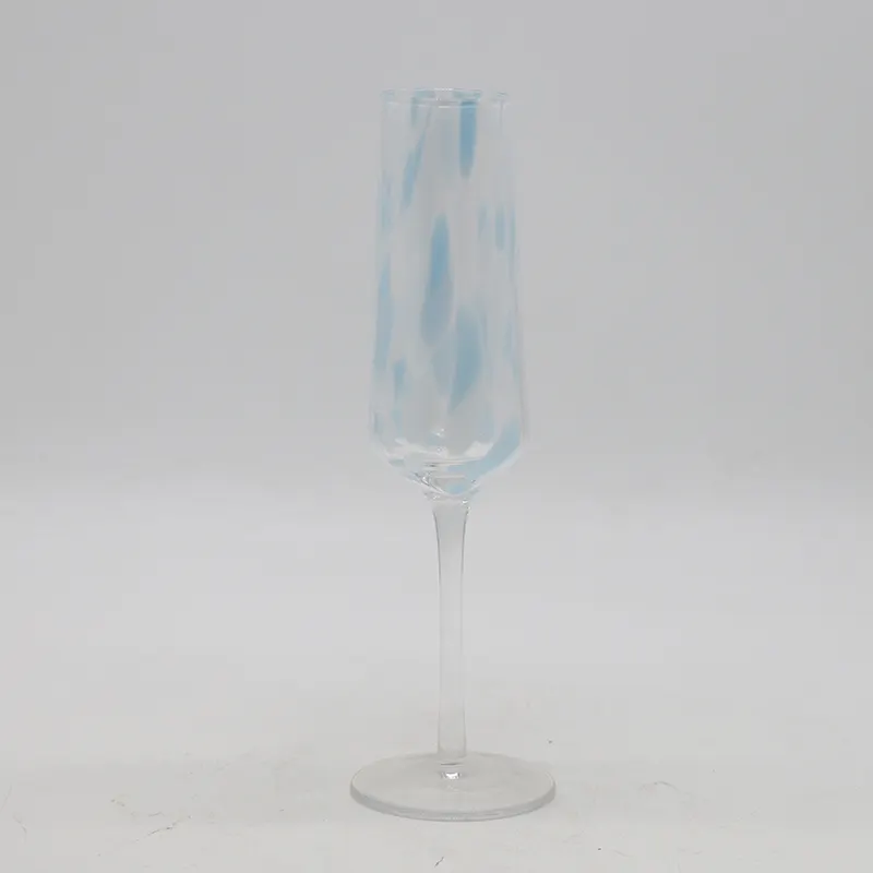 Trending Products 2024 New Arrivals round blue white spots champagne glass water glasses