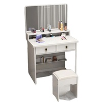 Coiffeuse moderne simple en bois avec grand miroir, design multifonctionnel et démontable pour chambre à coucher et petit appartement