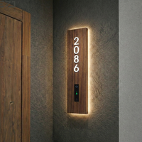 Plaques de porte personnalisables en bois moderne EZD pour appartements, bureaux, hôtels, chambres, signalisation de porte d'hôtel
