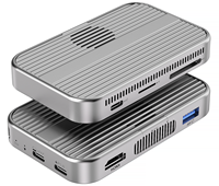 DS037 M.2 NVMe Dual Protocol SSD Enclosure + Dock Multifungsi USB-C 10Gbps HDMI 4K60Hz PD 100W Aluminium