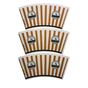 인쇄 된 종이 팬 뜨거운 음료 용 손잡이가있는 6 온스 종이컵이있는 맞춤형 인쇄 팬 PE 코팅 종이 컵 커피 컵 팬