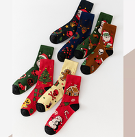 Chaussettes tricotées de haute qualité avec motifs d'elfes de Noël pour la chaleur et les fêtes, chaussettes de Noël douces