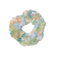 Chouchous à queue de cheval en tissu Organza pour femmes, nouvelle mode de styliste, couleur magique, fleurs étourdissantes, 2022