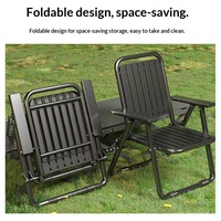 Ensemble table et chaises pliantes 2 places en fer et panneaux mélaminés, style luxe moderne, pour extérieur, petits jardins, balcons, cours