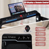 2.5HP Portable pliant sous le bureau tapis roulant électrique Machine 2-en-1 double affichage LED tapis de marche pour un usage domestique