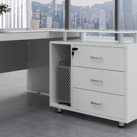 Bureau de luxe moderne en forme de L, blanc, grand bureau spacieux en verre avec tiroirs pour la maison ou le travail, meubles de bureau d'ordinateur