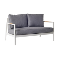 Meubles de salon, canapé deux places en tissu avec structure en métal et coussin, à vendre