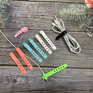 20/12/4PC Cable Organizer Earphone Clip Charger Cord Management Silicone Wire Manager Holder Data Line Bobbin Winder Straps