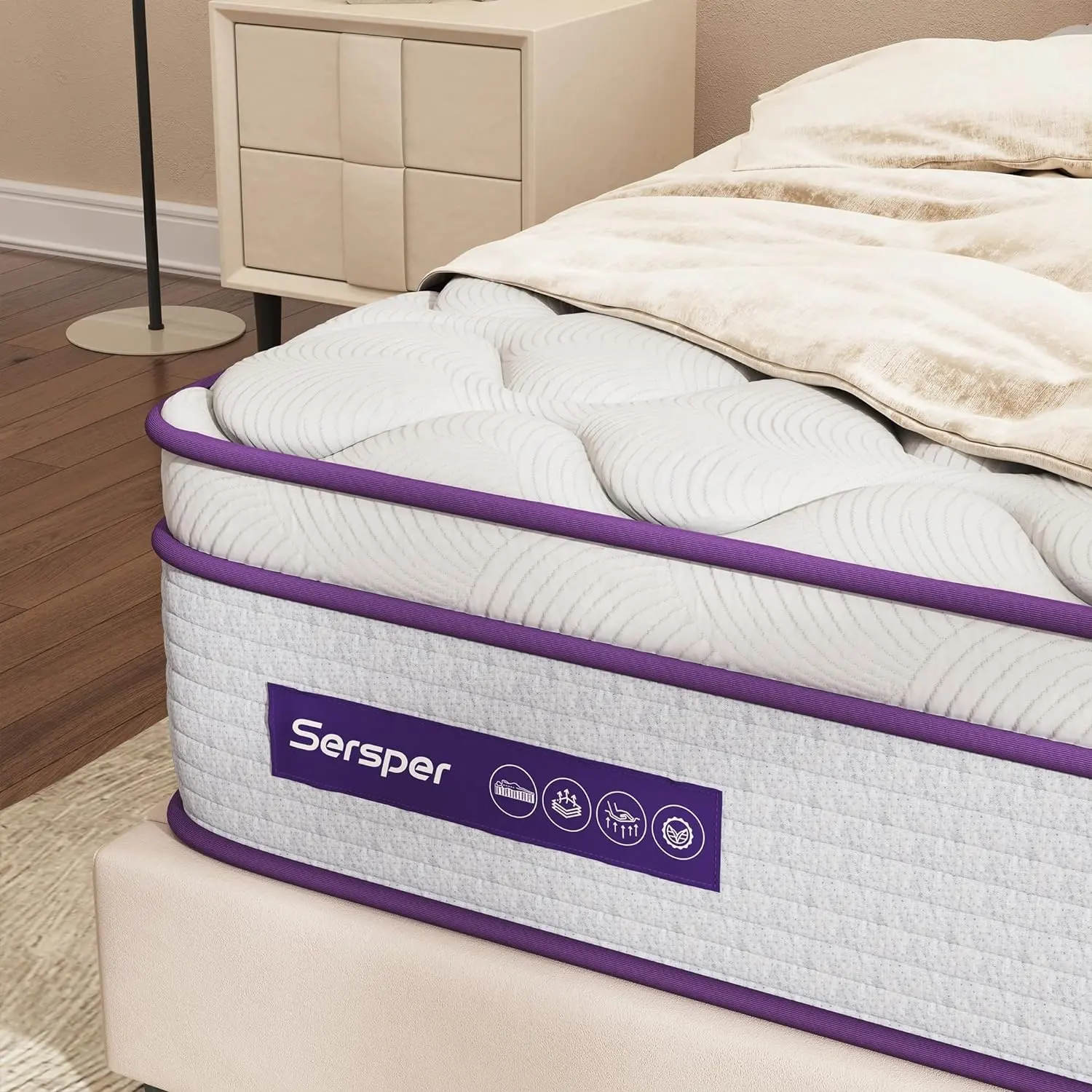 Mousse à mémoire de forme pour hôtels Matelas éponge pliable en gel enroulable pour lits jumeaux et lits jumeaux dans une boîte