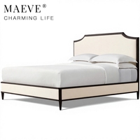 MAEVE Lit double moderne simple et luxueux en bois massif, multifonctionnel et durable, avec couleur personnalisable pour hôtel, villa, maison, chambre à coucher