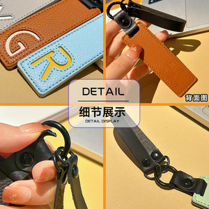 Personalized Initial Letter Keychain for Her Custom PU Leather Keyring for Women Minimalist <b>Alphabet</b> Bag Charm Gift Wholesale - Product Image 2