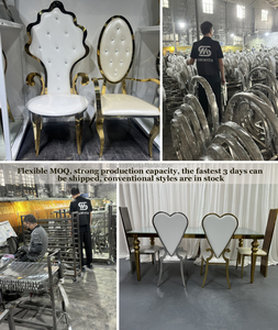 Chaise de salle <span class=keywords><strong>à</strong></span> manger en acier inoxydable doré de qualité supérieure pour mariages, banquets, restaurants, événements, <span class=keywords><strong>location</strong></span> de tables et de chaises - Product Image 6